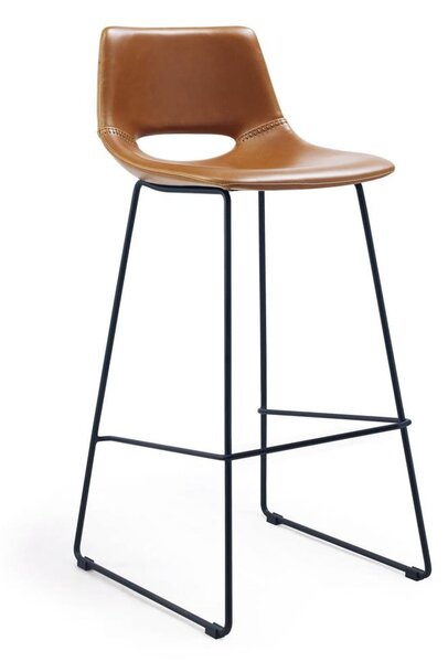Koniakowy hoker z imitacji skóry (wysokość siedziska 76 cm) Zahara – Kave Home