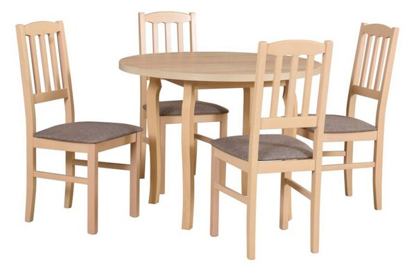 MebleMWM Zestaw stół POLI 3 + 4 krzesła drewniane BOS 3