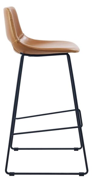 Koniakowy hoker z imitacji skóry (wysokość siedziska 76 cm) Zahara – Kave Home