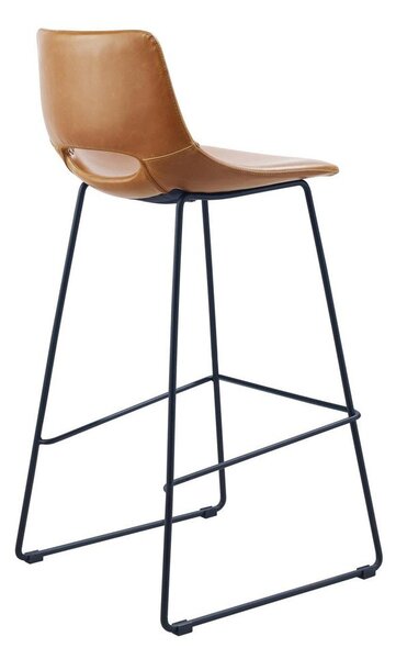 Koniakowy hoker z imitacji skóry (wysokość siedziska 76 cm) Zahara – Kave Home