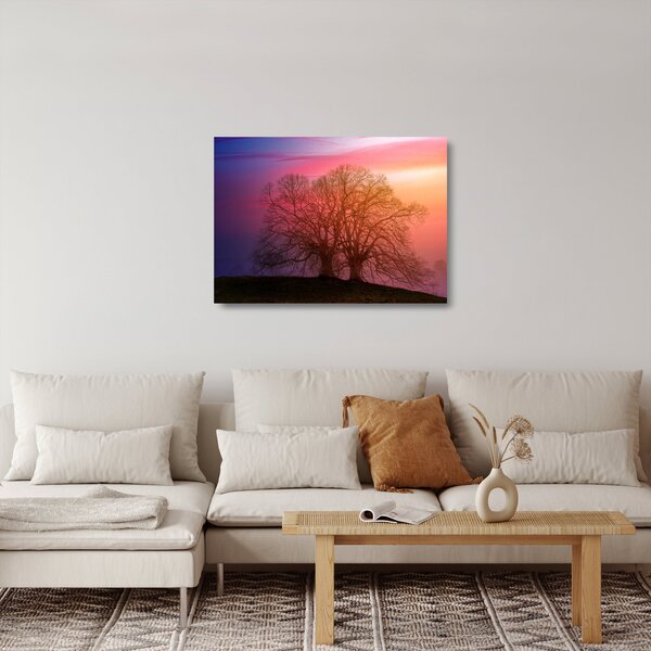 Obraz na szkle - drzewa we mgle (70x50 cm)