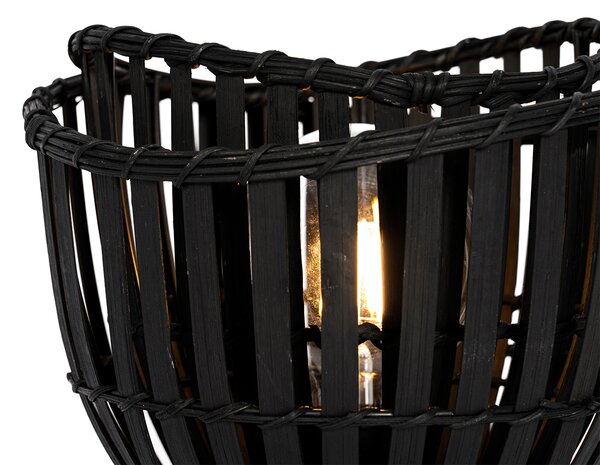 Orientalna lampa stołowa z czarnego bambusa - Pua