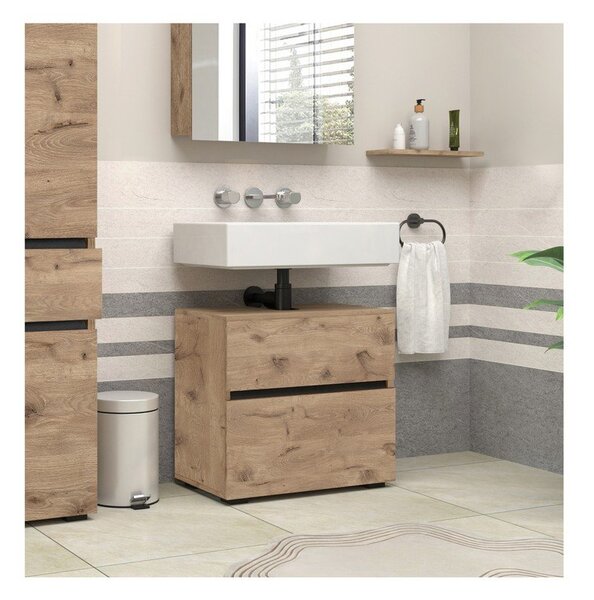 Szafka pod umywalkę w dekorze dębu 60x55 cm Wisla – Støraa