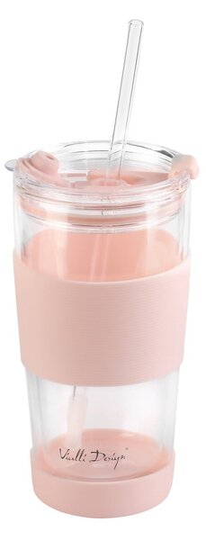Różowy kubek termiczny 600 ml Fuori – Vialli Design