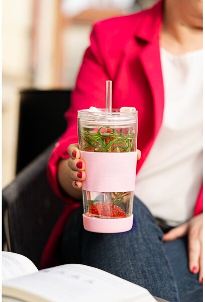 Różowy kubek termiczny 600 ml Fuori – Vialli Design