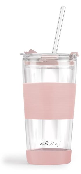 Różowy kubek termiczny 600 ml Fuori – Vialli Design
