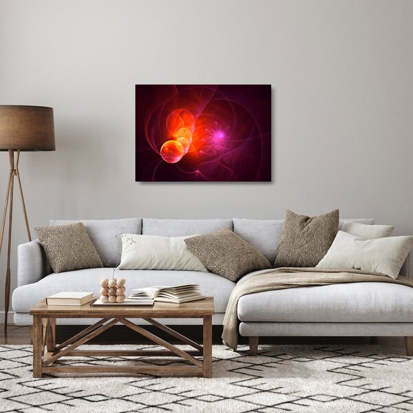 Obraz na szkle - nowoczesny obraz różowej abstrakcji (70x50 cm)