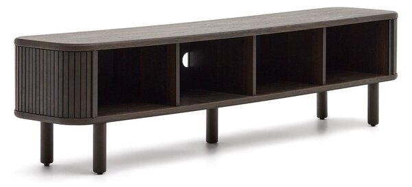 Ciemnobrązowa szafka pod TV w dekorze jesionu 200x50 cm Mailen – Kave Home