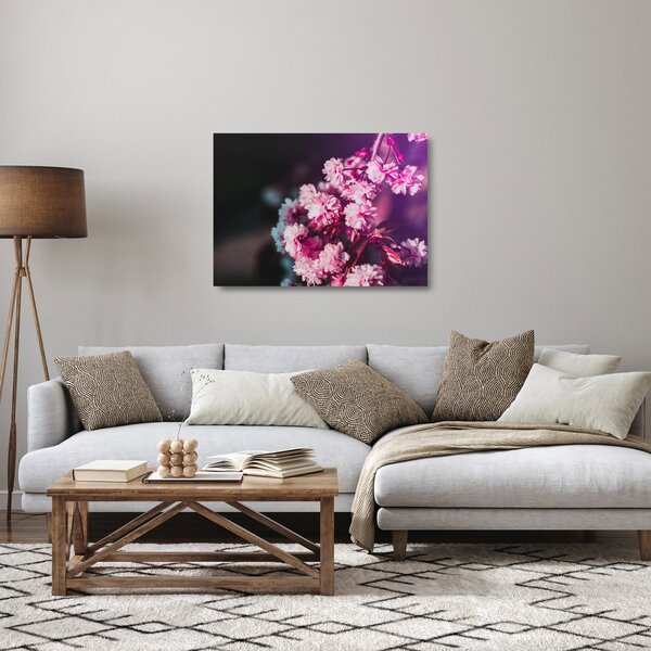 Obraz na szkle - kwiaty drzewa (70x50 cm)
