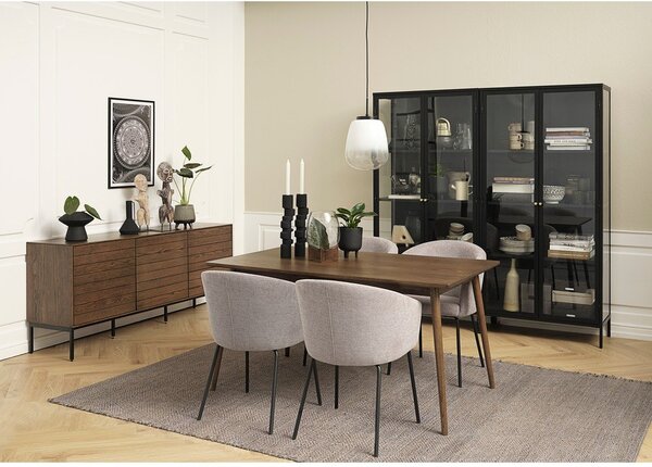 Brązowy rozkładany stół z blatem w dekorze dębu 150x90 cm Barrali – Unique Furniture