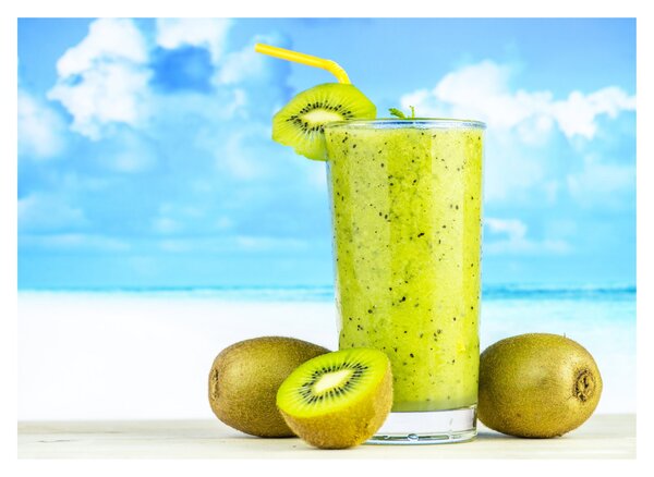 Obraz na szkle - smoothie z kiwi (70x50 cm)