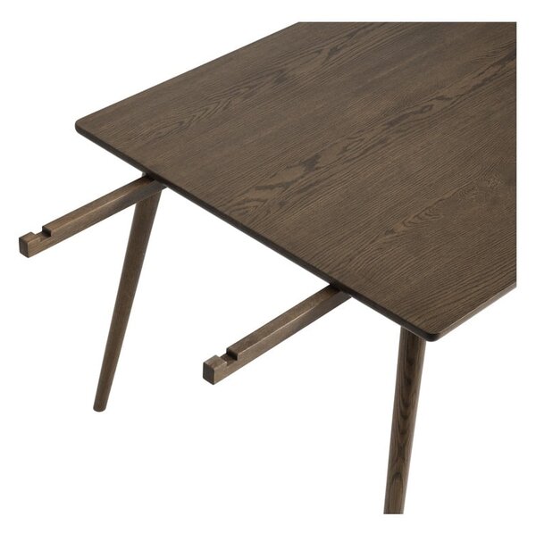 Brązowy rozkładany stół z blatem w dekorze dębu 150x90 cm Barrali – Unique Furniture