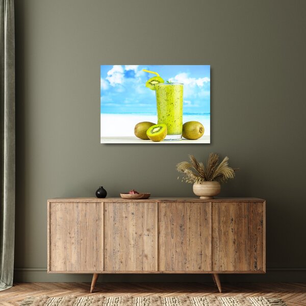 Obraz na szkle - smoothie z kiwi (70x50 cm)