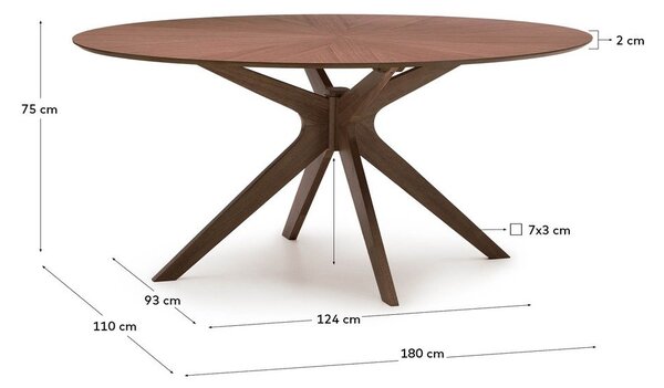 Stół z blatem w dekorze orzecha 110x180 cm Naanim – Kave Home