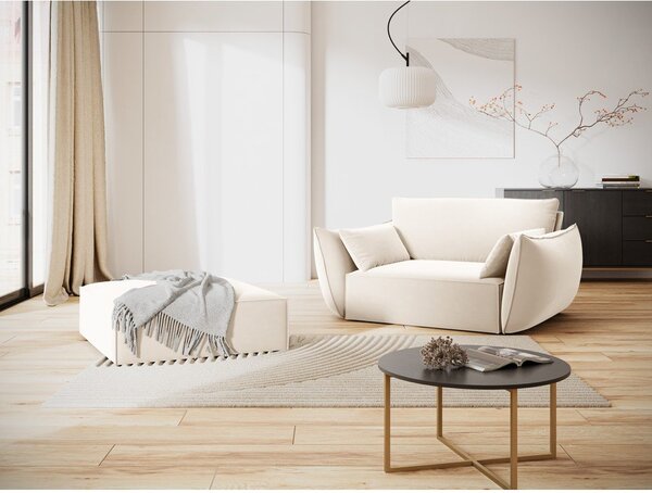 Beżowy aksamitny fotel Vanda – Mazzini Sofas