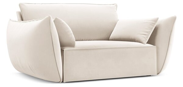 Beżowy aksamitny fotel Vanda – Mazzini Sofas