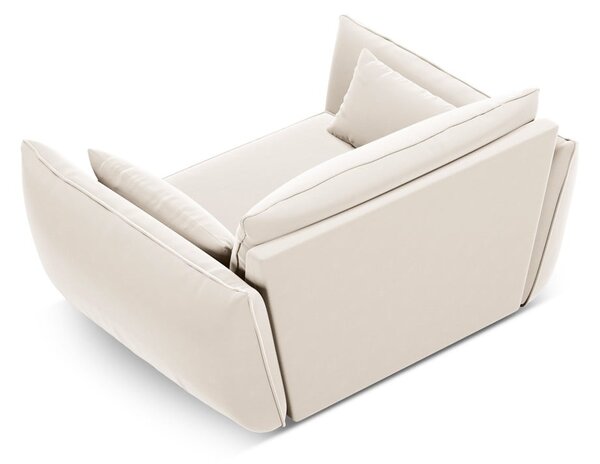 Beżowy aksamitny fotel Vanda – Mazzini Sofas