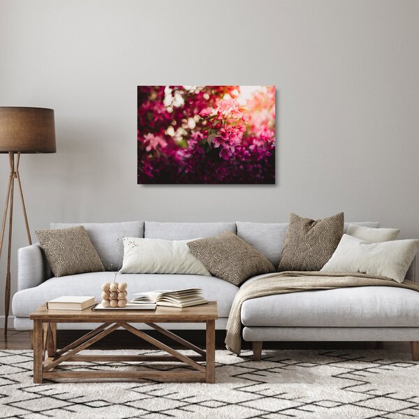 Obraz na szkle - kwiaty malwy (70x50 cm)