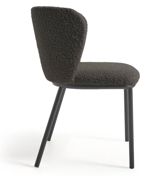 Czarny tapicerowany fotel jadalniany Ciselia – Kave Home