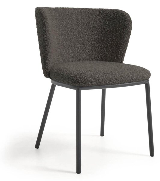 Czarny tapicerowany fotel jadalniany Ciselia – Kave Home