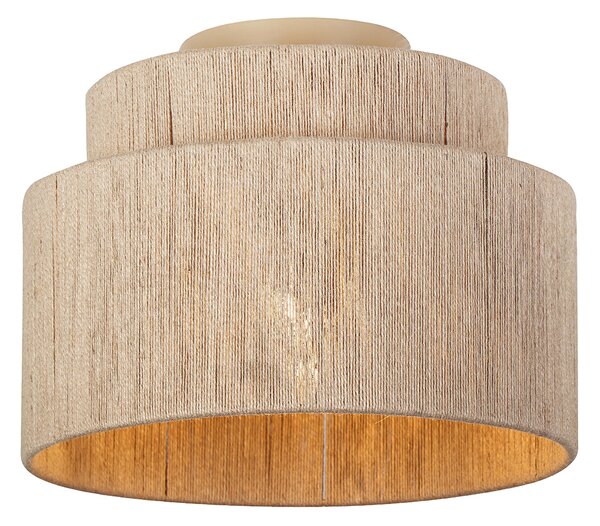 Lampa sufitowa Japandi brązowa z liną - Smille