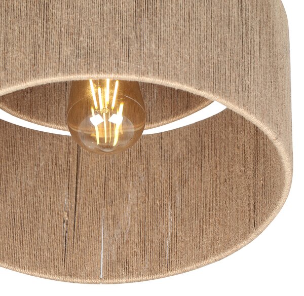 Lampa sufitowa Japandi brązowa z liną - Smille