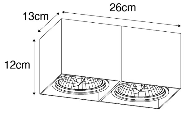 Inteligentny reflektor czarny prostokątny 2-punktowy z 2 Wifi GU10 111mm - Box