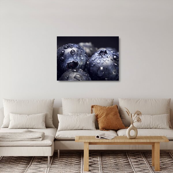 Obraz na szkle - owoce z kroplami wody (70x50 cm)