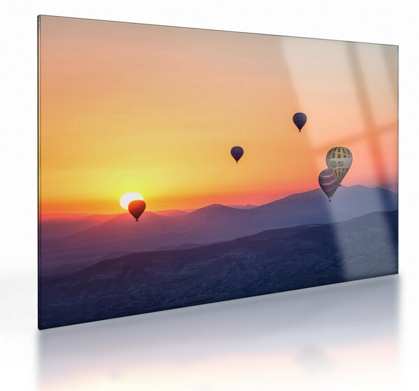 Obraz na szkle - balony na ogrzane powietrze (70x50 cm)