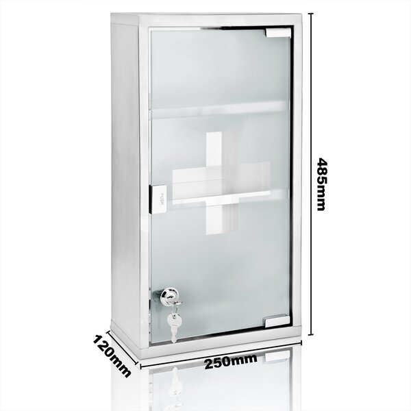 Apteczka SAVE, 25x12x48,5cm, srebrna Monzana