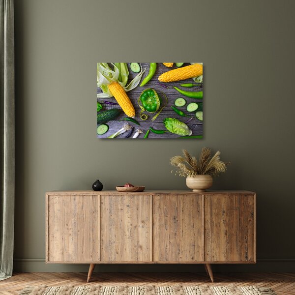 Obraz na szkle - z warzywami (70x50 cm)