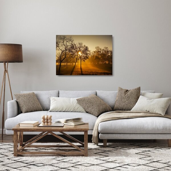 Obraz na szkle - wschód słońca (70x50 cm)
