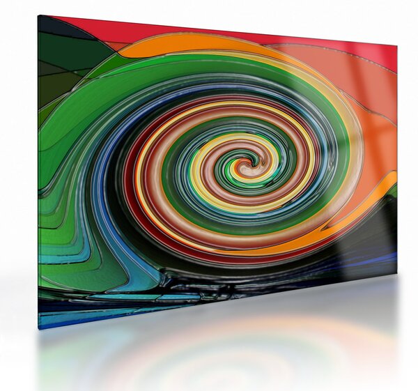 Obraz na szkle - abstrakcyjny obraz - kolorowa spirala (70x50 cm)