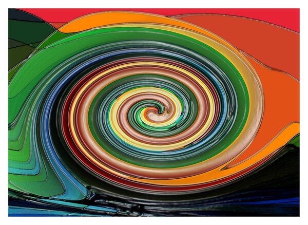 Obraz na szkle - abstrakcyjny obraz - kolorowa spirala (70x50 cm)