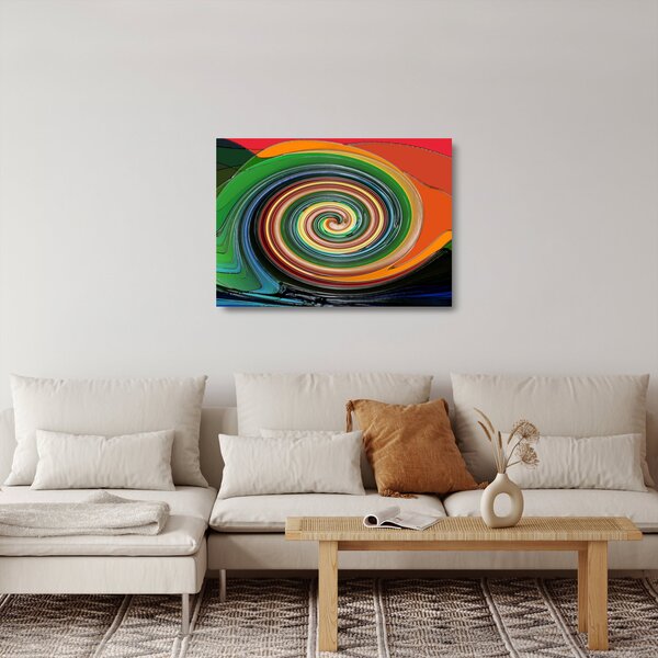 Obraz na szkle - abstrakcyjny obraz - kolorowa spirala (70x50 cm)