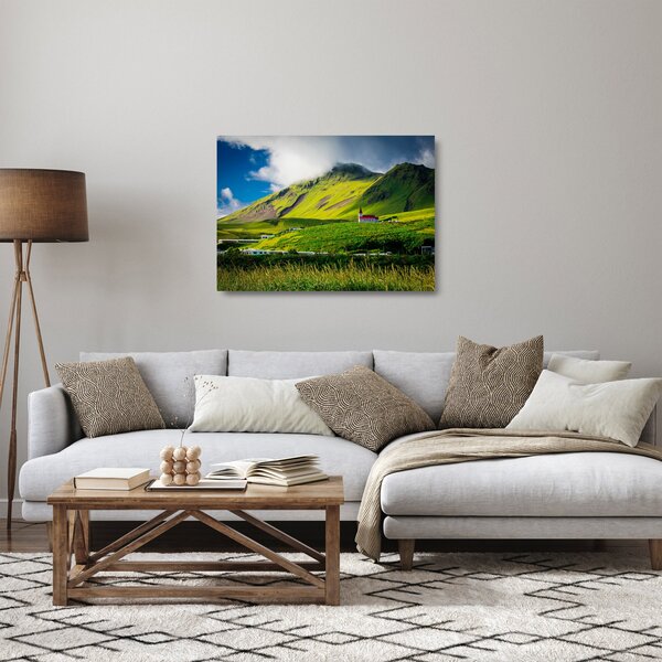 Obraz na szkle - górski krajobraz (70x50 cm)