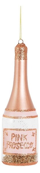 Szklana ozdoba świąteczna wykonana ręcznie ø 5 cm Pink Prosecco – Sass & Belle