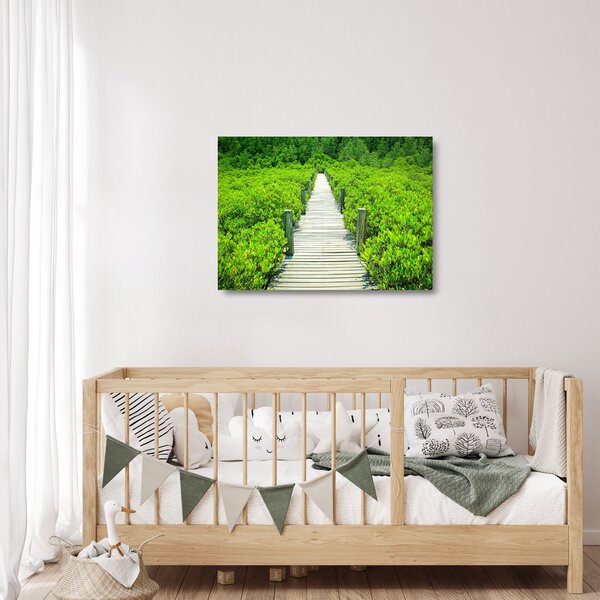 Obraz na szkle - drewniany chodnik (70x50 cm)