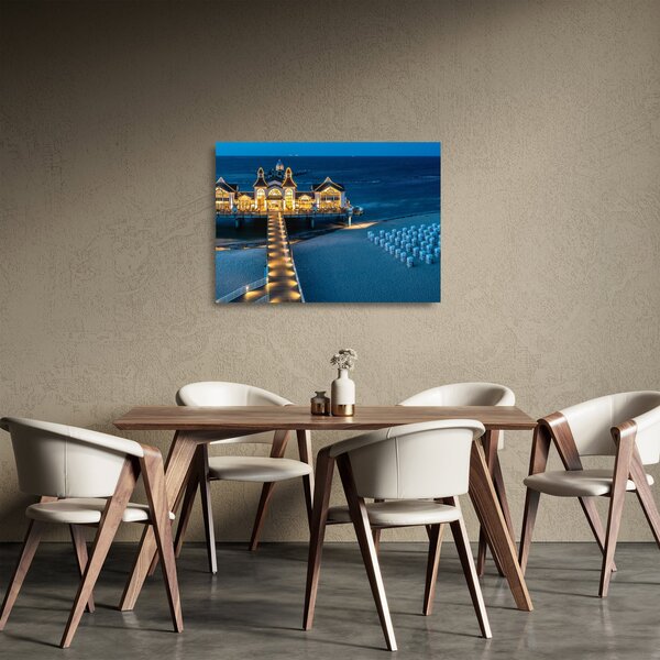 Obraz na szkle - hotel na plaży (70x50 cm)