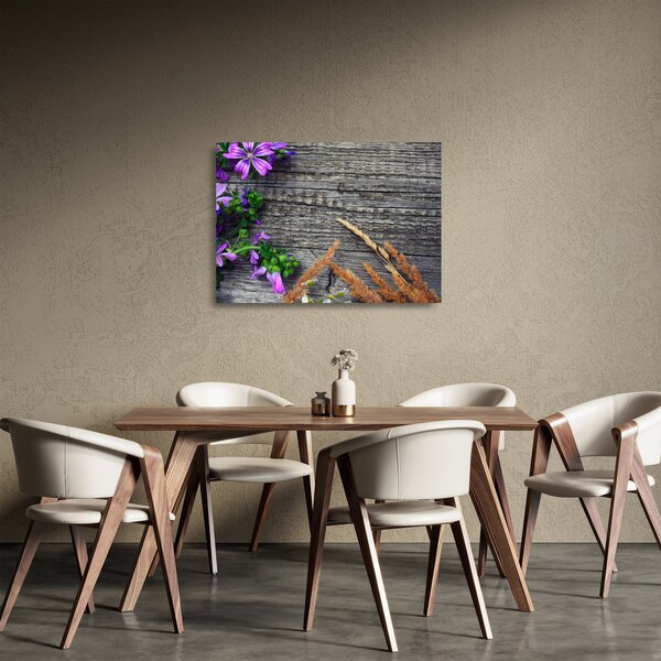 Obraz na szkle - kwiaty polne (70x50 cm)