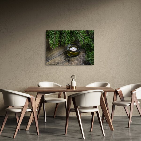 Obraz na szkle - świeca bożonarodzeniowa (70x50 cm)