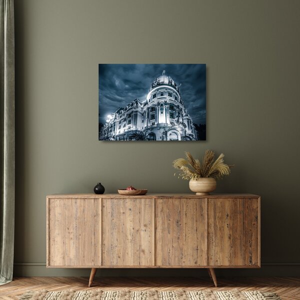 Obraz na szkle - architektura w ciemności (70x50 cm)