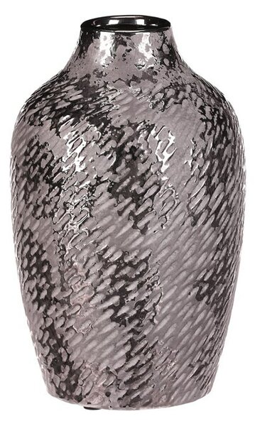 Wazon ceramiczny – kształt starożytnego naczynia, wys. 22 cm, srebrny