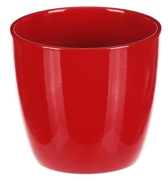 Osłonka ceramiczna na kwiaty Terakota, śr. 12 cm, czerwony