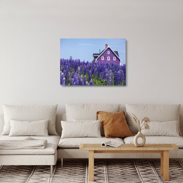 Obraz na szkle - lawendowe pole (70x50 cm)