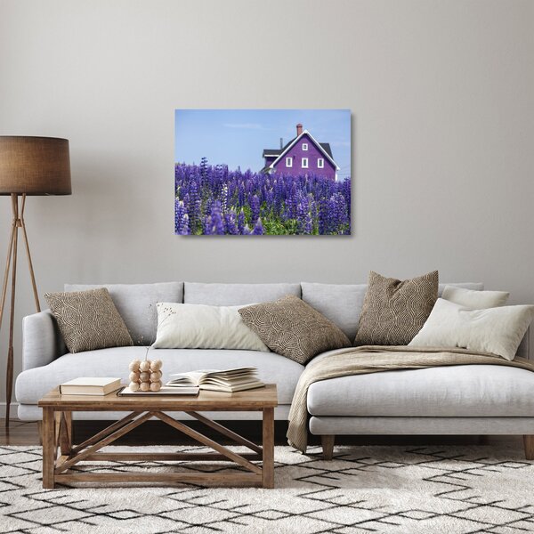 Obraz na szkle - lawendowe pole (70x50 cm)