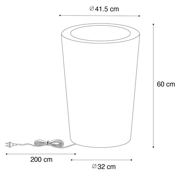 Inteligentna lampa podłogowa ogrodowa z doniczką biała IP65 w tym LED Wifi A60 - Verano