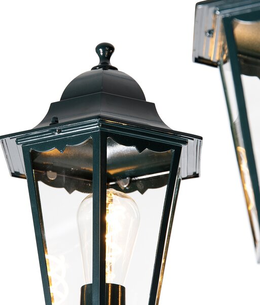 Zewnetrzna Rustykalna lampa zewnętrzna ciemnozielona 3-światłowa IP44 - New Orleans Oswietlenie zewnetrzne