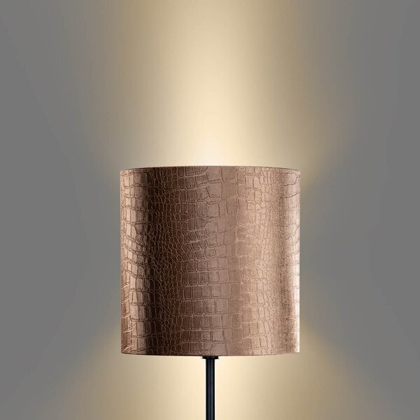 Lampa podłogowa czarna z aksamitnym abażurem wzór krokodyla 40cm - Simplo
