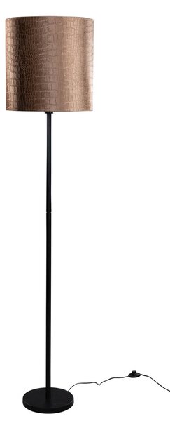 Lampa podłogowa czarna z aksamitnym abażurem wzór krokodyla 40cm - Simplo